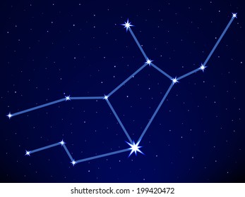 Virgo constellation on the starry sky