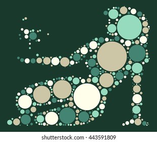 virgo constellation shape vector design by color point