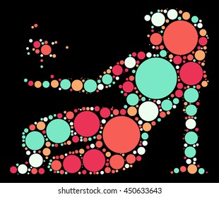 virgo constellation shape vector design by color point