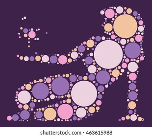 virgo constellation shape vector design by color point