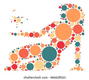 virgo constellation shape vector design by color point