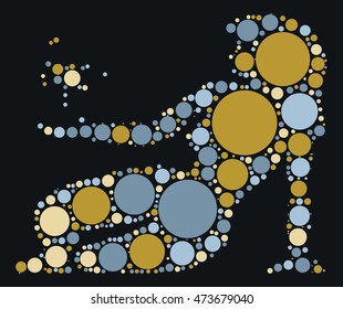 virgo constellation shape vector design by color point