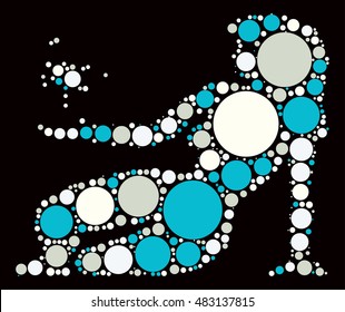 virgo constellation shape vector design by color point