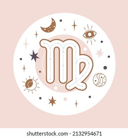 Virgo Horoscope Sign Vector Zodiac Astrology Stock Vector (Royalty Free ...