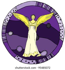 Virgo horoscope sign vectorized hand draw