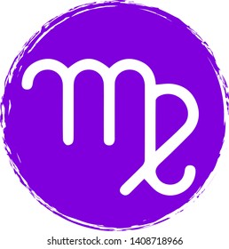 Virgo icon on circle background. Vector illustration. 