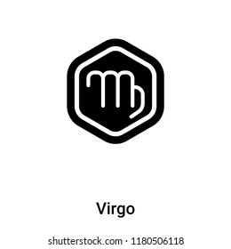 Virgo icon vector isolated on white background, logo concept of Virgo sign on transparent background, filled black symbol