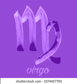 virgo icon of zodiac, Vector icon. astrological signs, colorful image of horoscope. Watercolour style 