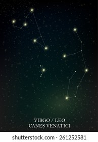 Virgo, Leo and Canes Venatici constellation