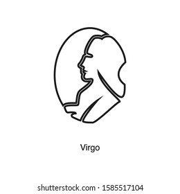 Virgo linear icon vector on white background. Black icon illustration