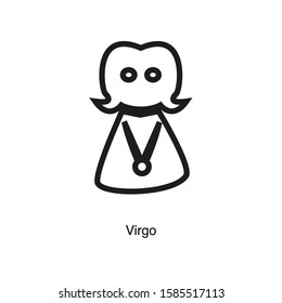 Virgo linear icon vector on white background. Black icon illustration