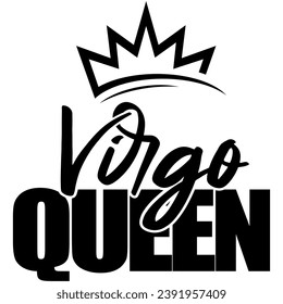 virgo queen black vector graphic design and cut file 