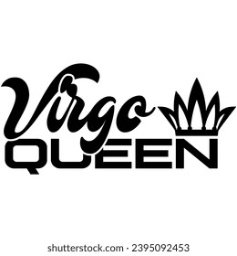 virgo queen black vector graphic design and cut file