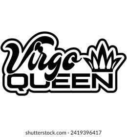 virgo queen black vector graphic design and cut file