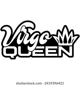 virgo queen black vector graphic design and cut file