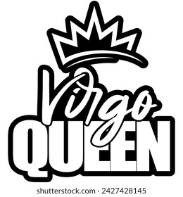 virgo queen black vector graphic design and cut file