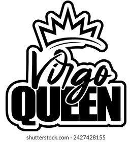 virgo queen black vector graphic design and cut file