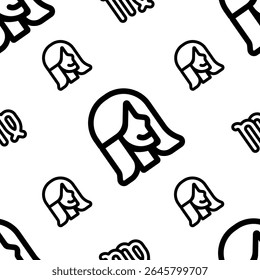 virgo seamless pattern with line style