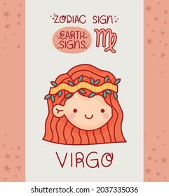 virgo sign card with items