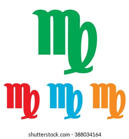 Virgo sign. Colorfull set