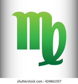 Virgo sign. Green gradient icon