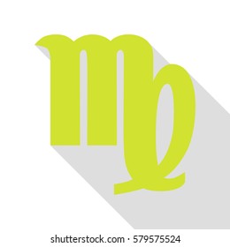 Virgo sign illustration. Pear icon with flat style shadow path.