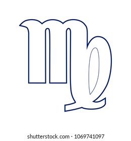 Virgo sign illustration. Vector. Flat style black icon on white.