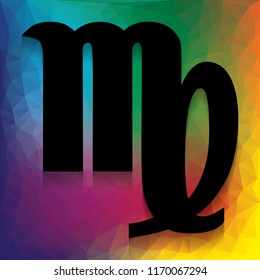 Virgo sign illustration. Vector. Flat style black icon on white.