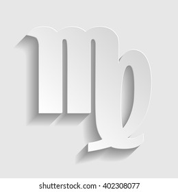 Virgo sign. Paper style icon