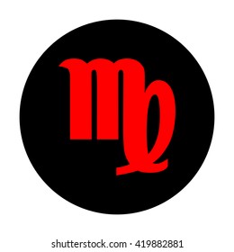 Virgo sign. Red vector icon