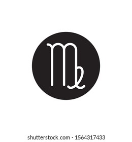 virgo sign symbol zodiac horoscope. virgo circle icon flat vector 