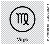 Virgo sign . Vector illustration. Virgo zodiac sign symbole on white background horoscope astrology. Zodiac sign. Astrological calendar. Zodiacal black and white vector horoscope. Line