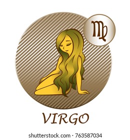 Virgo Sign Zodiac Cartoon Style Icon Stock Vector (Royalty Free ...