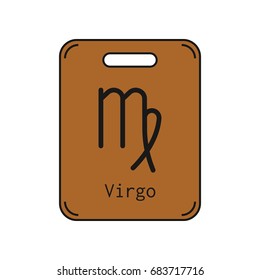 Virgo. Sign of the zodiac. Flat symbol horoscope and predictions. Vector object