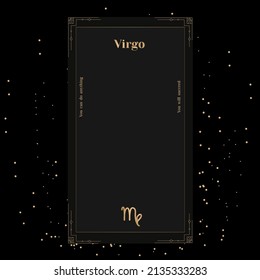 Virgo Signs, Zodiac Background. Beautiful vector images in the middle of a stellar galaxy with the constellation Virgo in front of the sphere with the symbol of the constellation Virgo.