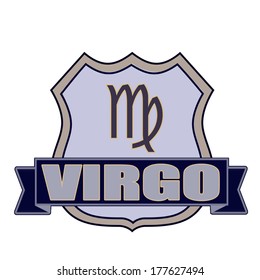 virgo stamp whit on vector illustration