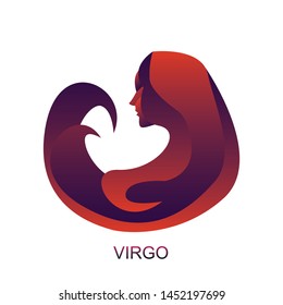 Virgo star sign with different colors on white background. Vector horoscope zodiac star icon.Vector astrology sign.