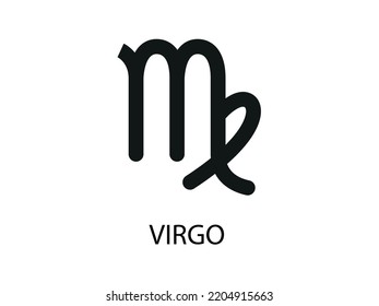 Virgo Symbol of the Horoscope. Zodiac Sign. Vector illustration of black Astrological signs 
for calendar, horoscope isolated on a background 
