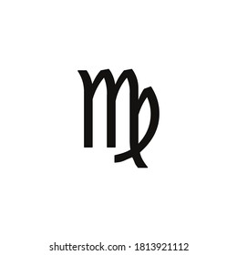 símbolo virgo vector en fondo blanco