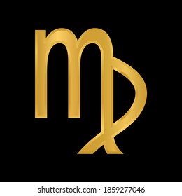 Virgo symbol on black background. Vector illustration.