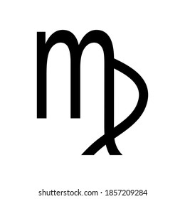 Virgo symbol on white background. Vector illustration.