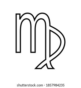 Virgo symbol on white background. Vector illustration.