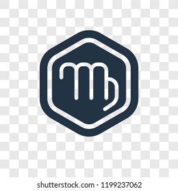 Virgo vector icon isolated on transparent background, Virgo transparency logo concept