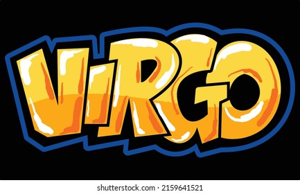 Virgo Vector Illustration With Hand Lettering Premium Vector. 