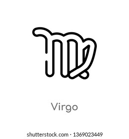 virgo vector line icon. Simple element illustration. virgo outline icon from zodiac concept. Can be used for web and mobile