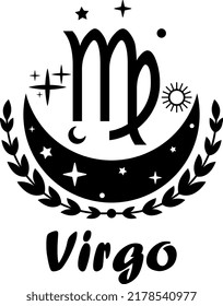 Virgo vector. Zodiac sign design.
