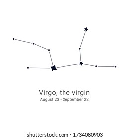 Virgo, the virgin. Constellation and the date of birth range.