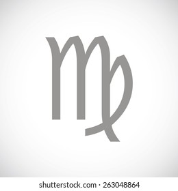 Virgo web black icon on a white background. Vector symbol