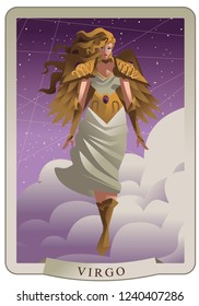 virgo winged zodiac virgin card