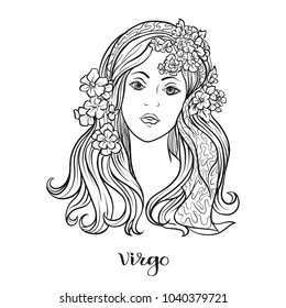 Virgo Women Zodiac Sign Astrological Horoscope Stock Vector (Royalty ...